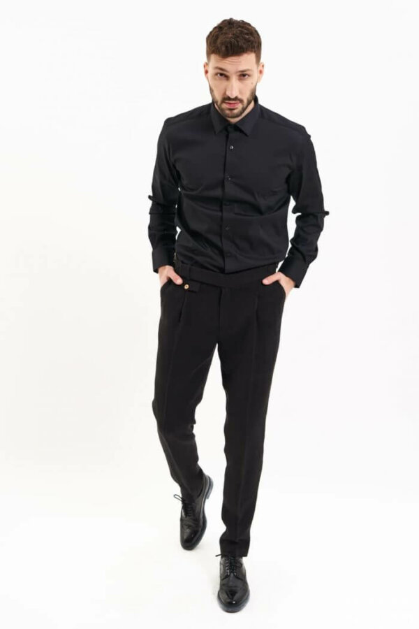 Hemp suit trousers muntenia black